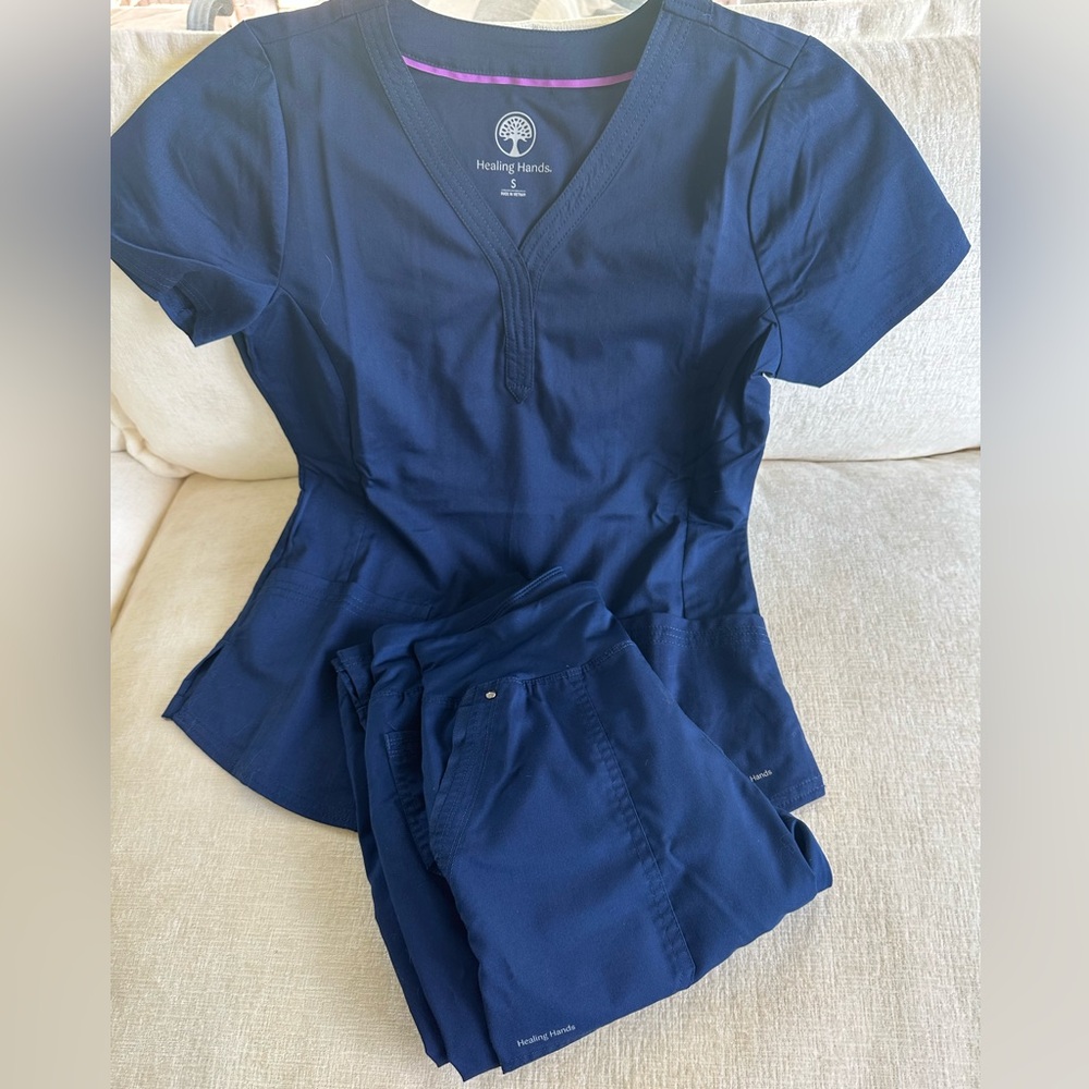 Healing Hands Navy Blue Scrub Set